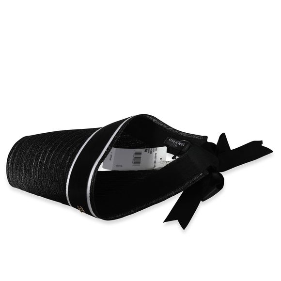 Chanel Black Abaca Cotton Ribbon Visor - Picture 3 of 4